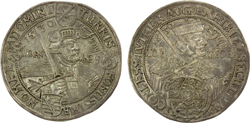 SAXONY: Johann Georg I, 1615-1656, AR 1/2 thaler, 1630, Kohl-210, commemorating ...