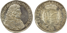 SAXONY: Johann Georg III, Elector, 1680-1691, AR 2/3 thaler, 1684, KM-571, Dav-810, cleaned, EF, ex Almer H. Orr III Collection.

Estimate: USD 75 -...