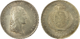 SAXONY: Friedrich August I, 1806-1827, AR thaler, 1808, KM-1059, initials SGH, AU, ex Almer H. Orr III Collection.

Estimate: USD 100 - 150
