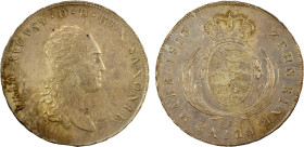 SAXONY: Frederick Augustus I, 1806-1827, AR thaler, 1813, KM-1059.1, initials SGH, lovely original toning and almost full luster, AU, ex Almer H. Orr ...