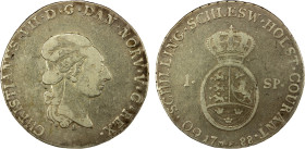SCHLESWIG-HOLSTEIN: Christian VII, 1766-1808, AR 60 schilling, 1788, Cr-9, Fine, ex Almer H. Orr III Collection.

Estimate: USD 75 - 125