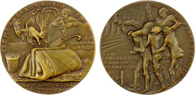 GERMANY: Weimar Republic, AE medal (64.70g), 1920, Kienast-259, 59mm cast bronze medal for the Defeat of French Prime Minister Georges Clemenceau in h...