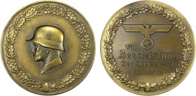 GERMANY: Third Reich, AE medal (212.0g), ND (ca. 1940), Hüsken-10.04.17/1, 80mm bronze award medal for the General Command IX Kassel Army Corps by May...
