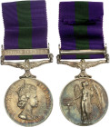 GREAT BRITAIN: Military Medals: Elizabeth II, 1952-2022, AR medal, MYB-174, 36mm, General Service Medal, with campaign bar ARABIAN PENINSULA and corre...