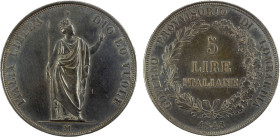 LOMBARDY-VENETIA: Revolutionary Provisional Government, AR 5 lire, 1848, Cr-22.3, EF, ex Almer H. Orr III Collection.

Estimate: USD 100 - 200