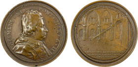 PAPAL STATES: Clemente XI, 1700-1721, AE medal (60.08g), year 2 (1702), 51mm cast bronze medal for the Adoption of the Gregorian Calendar by Ferdinand...