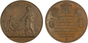 PAPAL STATES: Pius IX, 1846-1878, AE medal (93.93g), 1853, Wurzbach-6803, 60mm bronze medal on the Reintroduction of the Holland Bishops by Leopold Wi...