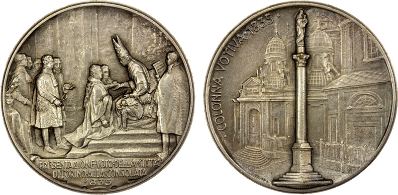 PAPAL/VATICAN: medal (30.85g), ND [1935], 44mm silvered brass medal for the Cent...