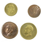 LUNDY: proof set, 1965, Bruce-XPS1, 4-piece proof set, Puffin motif, mintage of only 3,000 sets, bronze pieces are brown to red-brown, Proof, S.

Es...