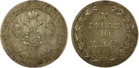 POLAND: Nicholas I, of Russia, 1825-1855, AR 10 zloty, 1836-MW, Cr-134, VF, ex Almer H. Orr III Collection.

Estimate: USD 100 - 150