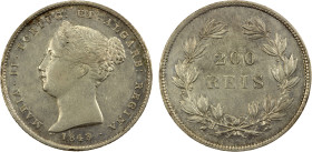 PORTUGAL: Maria II, 1834-1853, AR 200 reis, 1843, KM-474, Cr-105a, mintage of only 1,181 pieces, EF, S, ex Joe Sedillot Collection.

Estimate: USD 1...