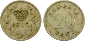 ROMANIA: Carol I, as King, 1881-1914, 20 bani, 1900, KM-30, one-year type, Choice VF, ex Joe Sedillot Collection.

Estimate: USD 100 - 150