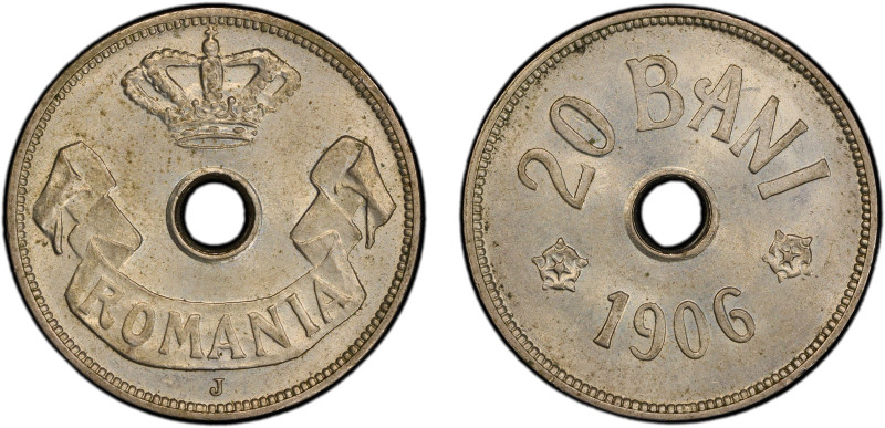 ROMANIA: Carol I, as King, 1881-1914, 20 bani, 1906-J, KM-33, an attractive mint...