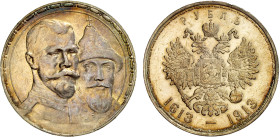 RUSSIAN EMPIRE: Nicholas II, 1894-1917, AR rouble, 1913, Y-70, 300th Anniversary of the Romanov Dynasty, cleaned, AU, ex Almer H. Orr III Collection....