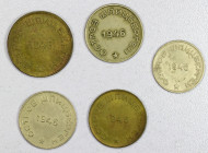 SPITZBERGEN (SVALBARD): SET of 4 pieces plus 1 extra, all dated 1948: KM-Tn1, 10 kopek (choice EF); KM-Tn2, 15 kopek (EF-AU); KM-Tn3, 20 kopek (EF); a...