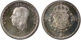 SWEDEN: Gustaf V, 1907-1950, AR 2 kronor, 1950-TS, KM-815, wonderful reflective surfaces, a fantastic mint state example! PCGS graded MS66 PL, ex Joe ...