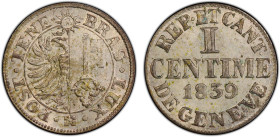 GENEVA: Canton, BI centime, 1839, KM-125, a superb lustrous example! PCGS graded MS65, ex Joe Sedillot Collection.

Estimate: USD 100 - 150