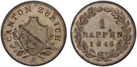 ZÜRICH: Canton, BI rappen, 1848, KM-194, a wonderful mint state example! PCGS graded MS64, ex Joe Sedillot Collection.

Estimate: USD 100 - 150