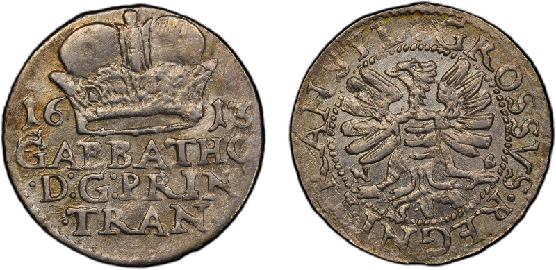 TRANSYLVANIA: Gabriel Bathori, 1608-1613, AR groschen, 1613, KM-72, lustrous exa...