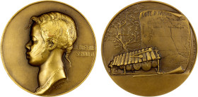 IVORY COAST: French Colony, AE medal (95.90g), 1930, Ruedas-13, 59mm bronze medal in the French Colonial series by Emile Monier, bust of Senoufo girl ...