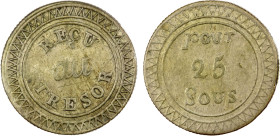 MAURITIUS: George IV, 1820-1830, AR 25 sous, ND (1822), KM-1, Cr-31, Lec-17, struck at the Calcutta Mint, typical adjustment marks for this type, F-VF...