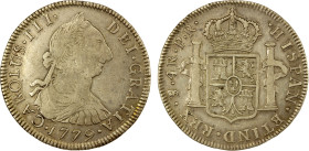 BOLIVIA: Carlos III, 1759-1788, AR 4 reales, 1779-PTS, KM-54, initials PR, well struck and quite attractive, VF.

Estimate: USD 110 - 160