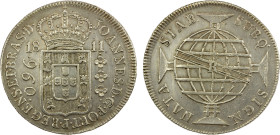 BRAZIL: João VI, Prince Regent, 1799-1816, AR 960 reis, 1811-R, KM-307.3, overstruck on a Spanish colonial 8 reales, lightly cleaned, VF-EF.

Estima...