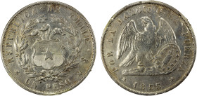 CHILE: Republic, AR peso, 1853-So, KM-129, ex mount with a few small marks, VF, ex Almer H. Orr III Collection.

Estimate: USD 100 - 200