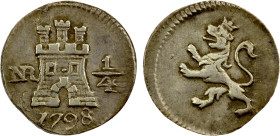 COLOMBIA: Carlos IV, 1788-1808, AR ¼ real, 1798-NR, KM-63, About EF, ex Almer H. Orr III Collection.

Estimate: USD 150 - 200