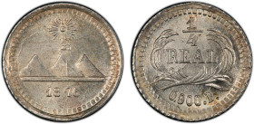 GUATEMALA: Republic, AR ¼ real (cuartilla), 1876, KM-146, assayer P, a superb quality example! PCGS graded MS67.

Estimate: USD 75 - 100