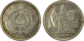 HONDURAS: Republic, AR peso, 1886, KM-52, weak strike as is usual for the type, EF, ex Almer H. Orr III Collection.

Estimate: USD 100 - 200