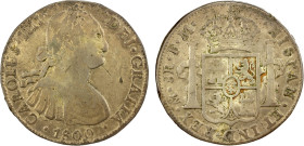 MEXICO: Carlos IV, 1788-1808, AR 8 reales (27.87g), 1800-Mo, as KM-109, Riddell-51, assayer FM, cast contemporary counterfeit of unknown silver conten...