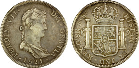MEXICO: Fernando VII, 1808-1833, AR 8 reales, 1821-Ga, KM-111.3, assayer FS, War of Independence issue, ex Almer H. Orr III Collection.

Estimate: U...