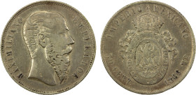 MEXICO: Maximiliano, 1864-1867, AR 50 centavos, 1866-Mo, KM-387, one-year type, mintage of 31,000, lightly cleaned, VF.

Estimate: USD 100 - 150
