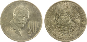MEXICO: Estados Unidos, 20 centavos, 1981/1982-Mo, KM-442, unusual overdate, older ("1") over newer ("2")! AU.

Estimate: USD 120 - 160