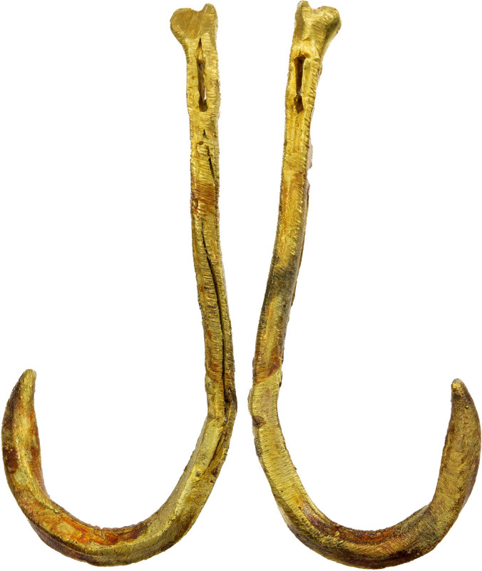 PERU: Pre-Columbian Period, debased AV fish hook (1.63g), ca. 10th-17th centurie...
