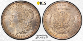UNITED STATES: AR dollar, 1888-O, KM-110, Morgan type, a lovely mint state example! PCGS graded MS63.

Estimate: USD 100 - 150