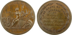 UNITED STATES: AE medal, 1885, 51mm bronze medal by George Hampden Lovet for The American Institute; THE AMERICAN INSTITUTE above Liberty seated by Am...