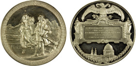 UNITED STATES: white metal medal, 1892, 65mm, World's Columbian Exposition by George Ludwig Friedrich Schmahlfeld, and struck by Vilhelm Christesen in...