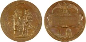UNITED STATES: AE medal, 1893, Eglit-37, 65mm bronze "Italian" medal for the World's Columbian Exposition by N. Fristrup, F. Schmahlfeld, and V. Chris...
