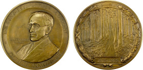 UNITED STATES: AE medal, 1925, Marqusee-223, 83mm bronze medal by Julio Kilenyi, bust left of Robert A. Long, founder of the Long-Bell Lumber Company,...