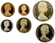 AUSTRALIA: Elizabeth II, 1952-2022, proof set, 1966, KM-PS30, 6-piece set, no case, lightly toned, Choice Proof.

Estimate: USD 100 - 150