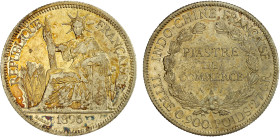 FRENCH INDOCHINA: AR piastre, 1896-A, KM-5a.1, Lec-278, EF-AU.

Estimate: USD 75 - 100