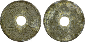 FRENCH INDOCHINA: ½ cent, 1940, KM-20a, Y-20a, Daniel-30b, Lecompte-36, moderate oxidation, key date of the two-year type, VF, ex Howard A. Daniel III...
