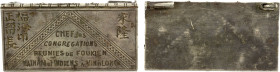 FRENCH INDOCHINA: AR badge (8.46g), ND (ca. 1900?), 22x42mm silver badge for the head of a gathering of Foukiens, Hainam, and Indians in Vinh Long (en...