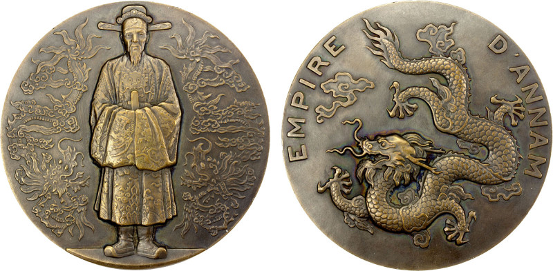 FRENCH INDOCHINA: AE medal (93.05g), ND (1931), Ruedas-21 (Extreme-Orient), 59mm...