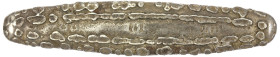 LAOS: Vientiane, AR 2 tamlung (122.29g), ca. 1795-1828, Mitch-3004, Daniel-L2E, 120mm, lat ingot coinage (also known as tiger tongue), stamped three t...