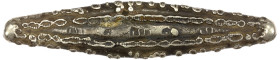 LAOS: Vientiane, AR 2 tamlung (113.35g), ca. 1795-1828, Daniel-LS2F (p. 50), 119mm, lat coinage (also known as tiger tongue) on a lozenge-shaped ingot...
