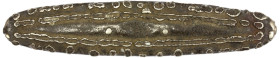 LAOS: Vientiane, AR 2 tamlung (118.73g), ca. 1828-1890, Mitch-3010, Daniel-L2Z, 118mm, lat ingot coinage (also known as tiger tongue), no stamps, smal...