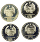 LAOS: People's Democratic Republic, AR proof set, 1985, KM-PS6, 4-piece set, Year of the Rabbit, in original packaging with COA, back of case beginnin...